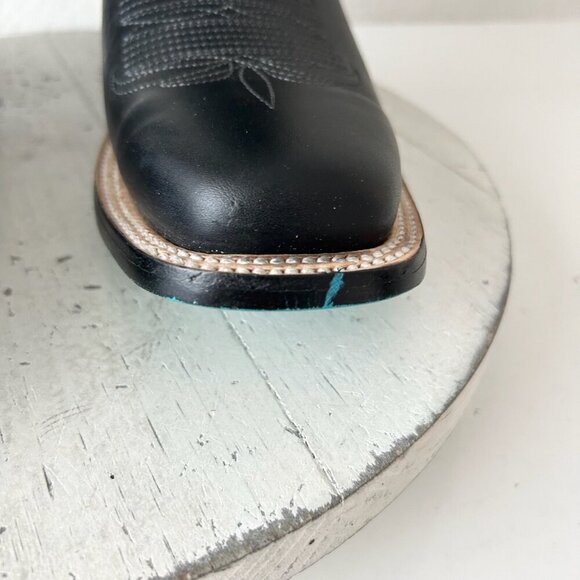 Lane Saratoga Womens Square Toe Cowboy Boots 8 Black Turquoise Western Cowgirl - Picture 8 of 12